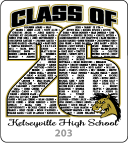 Class List Design 203 Class of 2026 Gariel Screen printing