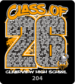 Class List Design 204 Class of 2026 Gariel Screen printing
