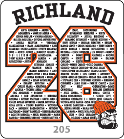 Class List Design 205 Class of 2026 Gariel Screen printing