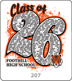 Class List Design 207 Class of 2026 Gariel Screen printing