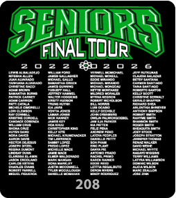 Class List Design 208 Class of 2026 Gariel Screen printing