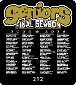 Class List Design 212 Class of 2026 Gariel Screen printing